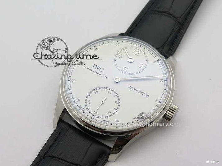 MIROTIME 1223 Effortless Portuguese IW544404 SS White Dial On Black Leather Strap A 7257